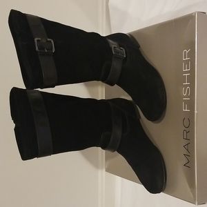 Marc Fisher Black Multi Suede Boots